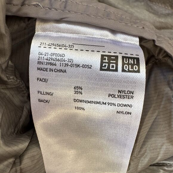Uniqlo Ultra Light Down Jacket Grey Women XL Packable Puffer Lightweight NWT Bag - Picture 4 of 7